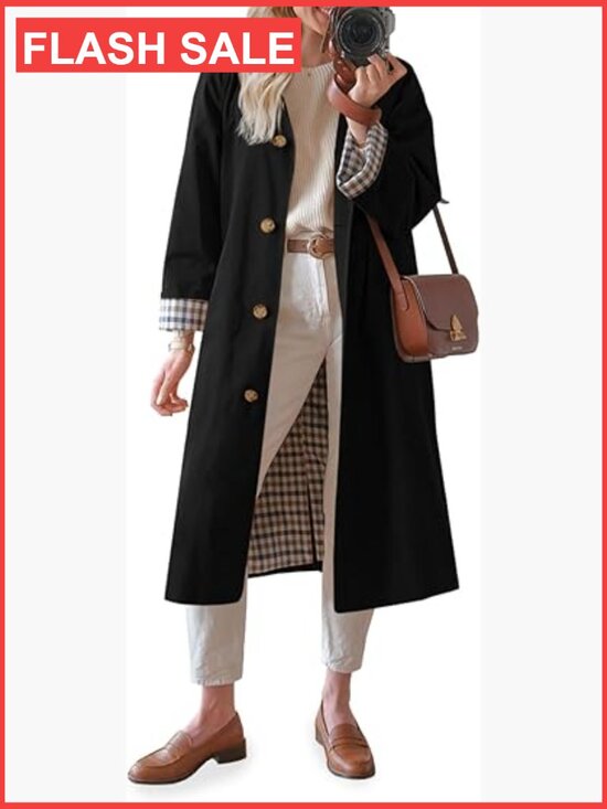 Jackets & Blazers - Oversized Long Trench Coat Windproof Single Breasted Faux Leather